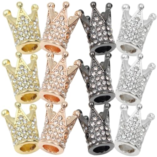 HAWILLOSCH 12Stücke Kronen Perlen DIY Schmuckzubehör für Halsketten und Armbänder Strass Perlen Roségold für Basteln und Persönliche HAWILLOSCH 12Stücke Kronen Perlen DIY Schmuckzubehör für Halsketten und Armbänder Strass Perlen Roségold für Basteln und Persönliche von HAWILLOSCH