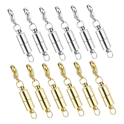 HAWILLOSCH 12Stücke Teiliges Magnetische Schmuckverschlüsse Magnetische Hummerverschlüsse für DIY Armbänder Halsketten und Schmuckherstellung und Einfach zu Verwenden von HAWILLOSCH