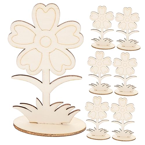 HAWILLOSCH 12Stücke Teiliges Unfertige Holzblumen für Handwerk DIY Malerei Holzdeko für für Tischdeko und Bastelprojekte Leicht zu Gestalten von HAWILLOSCH