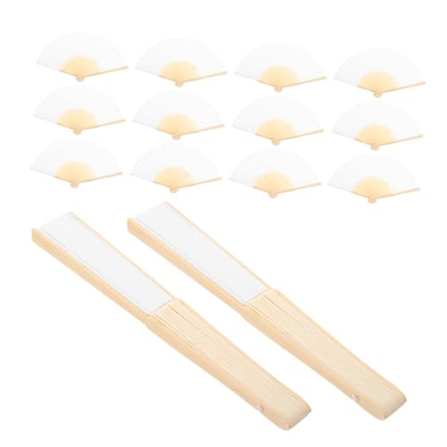 HAWILLOSCH 15 Stück Teiliges Weiße Papierfächer Handliche Handfächer aus und Papier DIY Blanko Fächer zum Bemalen für Hochzeiten Sommerfeste Babypartys und Kreative Dekoration von HAWILLOSCH