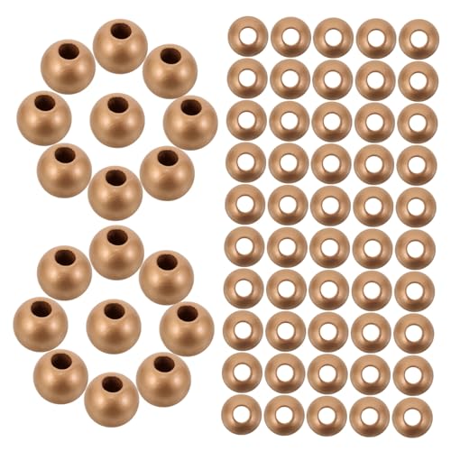 HAWILLOSCH 150 Stück Holzperlen für Bastelarbeiten Natürlich Gefärbte Große Lochperlen aus Glattem Holz für DIY Schmuck Armbänder Halsketten und Schlüsselanhänger HAWILLOSCH 150 Stück Holzperlen für Bastelarbeiten Natürlich Gefärbte Große Lochperlen aus Glattem Holz für DIY Schmuck Armbänder Halsketten und Schlüsselanhänger von HAWILLOSCH