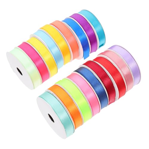 HAWILLOSCH 18 Rollen Geschenkverpackungsband Bunt Muster Pastellband Dekoration Dickes Band Bänder Für Natürlich Streifen Kunsthandwerk Rotes Band Schmücken Farbig Polyester von HAWILLOSCH