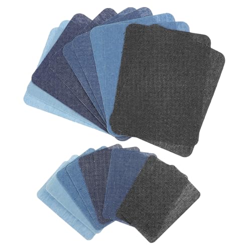 HAWILLOSCH 18Stücke Bügelflicken DIY Jeansflicken für Kleidung Aufbügeln Reparatur und Dekoration für Taschen Hüte Kissen und Mehr Hochwertiges Stoffzubehör von HAWILLOSCH