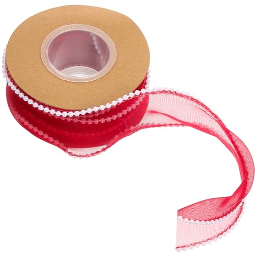 HAWILLOSCH 1Rolle Breites Geschenkband mit Kleinen Perlen Breites Organza Band für Blumensträuße DIY Projekte Hochzeitsdekoration Schneidbar und Verschleißfest Weinrot HAWILLOSCH 1Rolle Breites Geschenkband mit Kleinen Perlen Breites Organza Band für Blumensträuße DIY Projekte Hochzeitsdekoration Schneidbar und Verschleißfest Weinrot von HAWILLOSCH