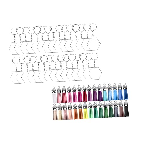 HAWILLOSCH 1Satz Acryl Schlüsselanhänger DIY Schlüsselring Zubehör für Schmuckherstellung Langlebig und Zäh für Designs und von HAWILLOSCH