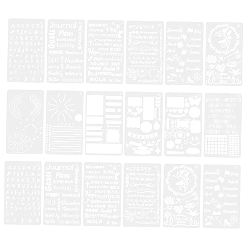 HAWILLOSCH 1Satz DIY Journal Schablonen Hochwertigem Pet Wiederverwendbare Malschablonen für Scrapbooking Notizen und Gestaltung für Erwachsene HAWILLOSCH 1Satz DIY Journal Schablonen Hochwertigem Pet Wiederverwendbare Malschablonen für Scrapbooking Notizen und Gestaltung für Erwachsene von HAWILLOSCH