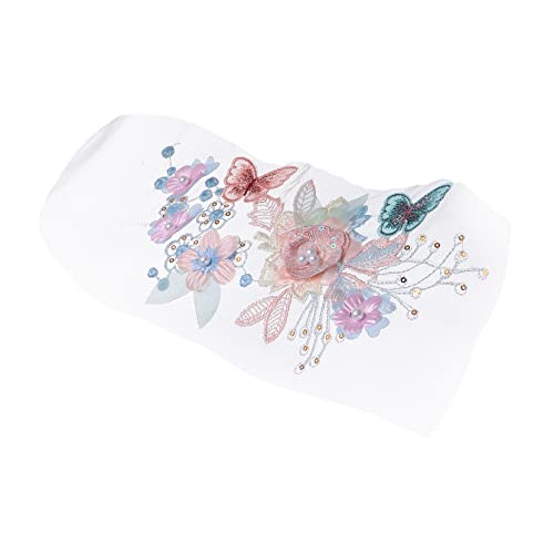 HAWILLOSCH 1Stück Blumenstoff Aufnäher Patch Blumenstickerei für DIY Kleidung Taschen und Handwerk Weicher Stoff Langlebig und Sicher Dekoration für Persönliche Styles von HAWILLOSCH
