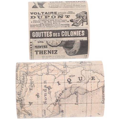 HAWILLOSCH 2 Rollen Alte Aufkleber Streifen Sammelalbum Vintage-scrapbooking-klebeband Junk-journalseiten Vintage Scrapbooking Mit Doppelseitigem Klebeband Vintage-tagebuchzubehör Papier von HAWILLOSCH