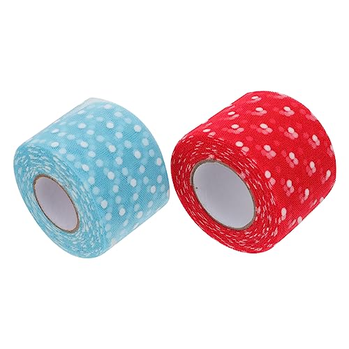 HAWILLOSCH 2 Rollen Hintergrund für Nähen Polyestergewebe Netzgarnmaterial Netzgarn selber machen Punktmuster Netzgarn Polyester-Netzgarn Kleidungsdekormaterial Handwerk Mesh 100% Polyester von HAWILLOSCH