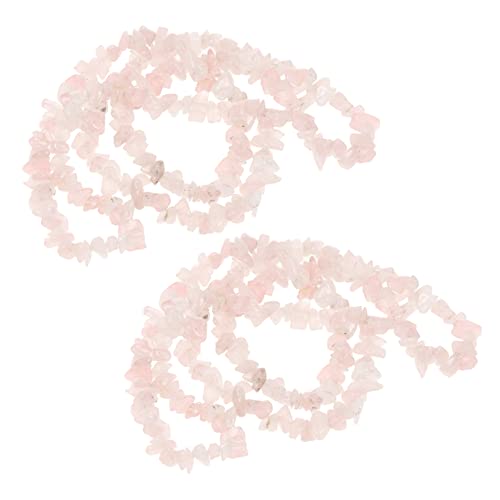 HAWILLOSCH 2 Saiten Kristallkieszubehör zur Schmuckherstellung zerquetscht irregulär Halskette Perlen für die Herstellung von Armbändern DIY-Perlen Kristallstein Rosa von HAWILLOSCH