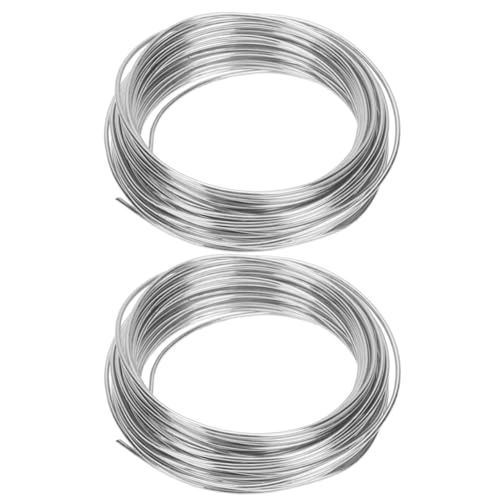 HAWILLOSCH 2 Stück Figurenhalterdraht eloxiert Puppenarmatur Skelett Herstellung biegsames Handwerk verdrehte Ankerdraht zum Bildhauen dünn DIY manueller Draht Skulpturwerkzeuge Silber von HAWILLOSCH