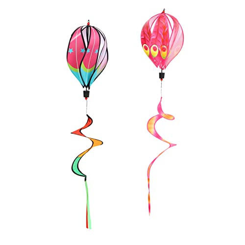 HAWILLOSCH 2 Stück Heißluft ballon Windst reifen Heißluftballongarten Helium Panzer Ballonclips für Ballonbogen hühner sommerdeko exquisite hängende Ballons garn dekorationen Stoff von HAWILLOSCH
