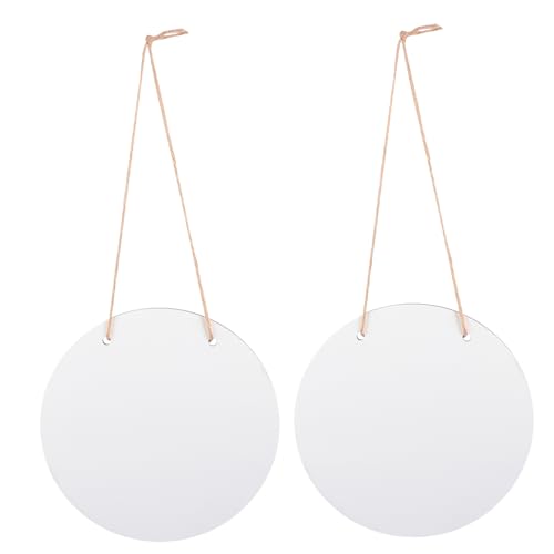 HAWILLOSCH 2 Stück Sublimation Holzschild Hängeschild Blanko für Diy Dekoration Runde Holzplatte für Türschilder und Persönliche von HAWILLOSCH