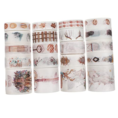 HAWILLOSCH 20 Rollen Washi-Tape-Set Washi-Tape-Dekoration Washi -Bänder ästhetisches Washi-Tape dekoratives Klebeband zum Basteln Washi Tape Scrapbook-Klebeband dekorativ Flüsterpapier Kaffee von HAWILLOSCH