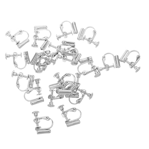 HAWILLOSCH 20 Stück Ohrclip Umbausätze Ohrstecker zu Clip Ohrringe für DIY Schmuckherstellung Ohrlöcher Erforderlich Vielseitige Ohrclip Zubehörteile Platinfarbe von HAWILLOSCH
