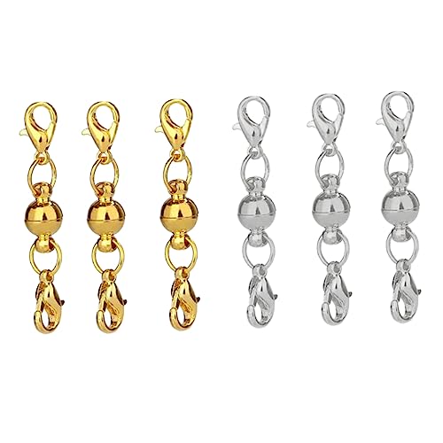 HAWILLOSCH 20 Stück Teiliges Magnetverschlüsse Rundkugel Schmuckverschluss für Halskette Armband DIY Zubehör in Silber und Gold Starke Haftkraft Einfaches Verbinden für Handgefertigten von HAWILLOSCH