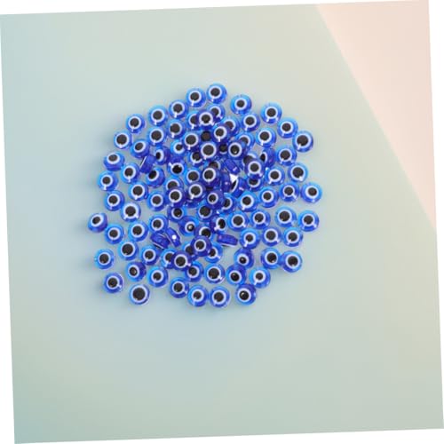 HAWILLOSCH 200 Stück Blaue Resin Evil Eye Perlen Runde Abstandshalter für DIY Schmuck Handgemachte Armband und Halskettenperlen Leichte Bastelperlen für Ohrringe und Bastelprojekte von HAWILLOSCH