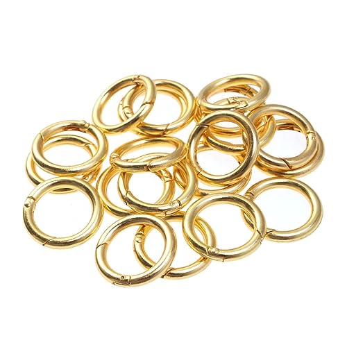 HAWILLOSCH 20Stücke Zinklegierung Schlüsselring Runde Goldene Karabinerhaken Öffnbar für DIY Schmuck Taschen und Mehr und Korrosionsbeständig Hypoallergen von HAWILLOSCH