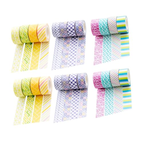 HAWILLOSCH 24 Rollen Washi-Tape Verpackung Kinderband Büro Schule dekorativ klebrig Sammelalbum DIY Washi Tapes Cartoon-Klebeband Paketklebeband Mini-Washi-DIY-Tapes Aufkleber Zufällige Farbe von HAWILLOSCH