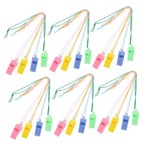 HAWILLOSCH 24pcs Neon Whistle Halsketten Für Kinder Fußballparty Schulungen Im Freien Laut Und Farbenfrohe Plastikpfeifen Für Trainer Und Schiedsrichter von HAWILLOSCH