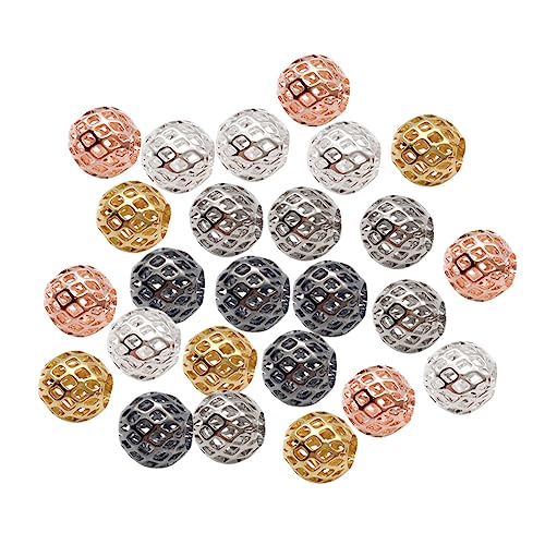HAWILLOSCH 25Stücke DIY Spacer Perlen Metall Abstandshalterperlen für Schmuckherstellung Handwerksperlen Gunmetal Roségold von HAWILLOSCH