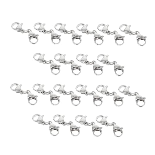 HAWILLOSCH 25Stücke Hummer Kettenschnallen Doppelklaue Stecker für DIY Schmuckzubehör für Schmuckreparatur und Handwerksprojekte Langlebig von HAWILLOSCH