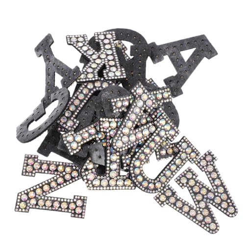 HAWILLOSCH 26 Stück Teiliges Alphabet Strass Patches zum Aufnähen Glitzernde Buchstaben Applikationen für Kleidung Taschen Hüte Langlebige Farbbrillanz zum Reparieren und Verzieren von HAWILLOSCH