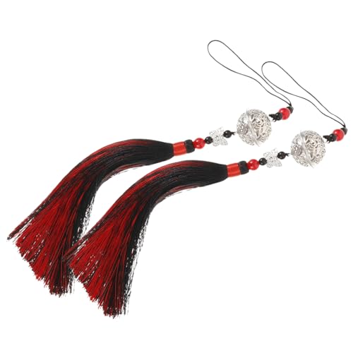 HAWILLOSCH 2Stücke Quaste Anhänger mit Glocken Handgefertigter Taillenschmuck für Kostümdekoration und Chinesische Quaste mit Lebhaften Farben für Kleidung HAWILLOSCH 2Stücke Quaste Anhänger mit Glocken Handgefertigter Taillenschmuck für Kostümdekoration und Chinesische Quaste mit Lebhaften Farben für Kleidung von HAWILLOSCH