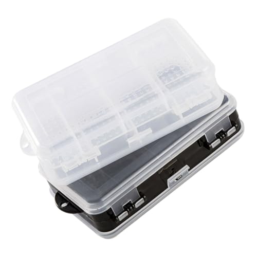 HAWILLOSCH 2Stücke Transparente Schmuckschatulle mit Fächern Praktische Aufbewahrungsbox für Perlen Schmuck und Kleinartikel Doppelseitig für Desktop Organisation und Einfache von HAWILLOSCH