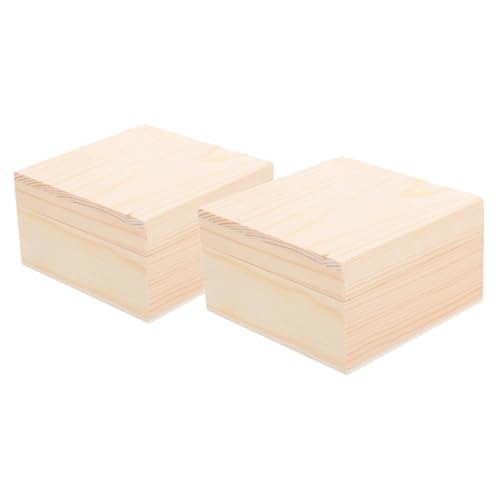 HAWILLOSCH 2pcs Holz Keepsake Storage Box Mit Deckel Schmuckschachtel Dekorative Halter Unvollendete Holzschatzkiste Für Office Store Tool Hülle HAWILLOSCH 2pcs Holz Keepsake Storage Box Mit Deckel Schmuckschachtel Dekorative Halter Unvollendete Holzschatzkiste Für Office Store Tool Hülle von HAWILLOSCH