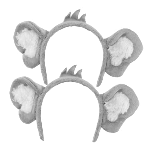 HAWILLOSCH 2pcs Kinder Koala Kostüm Haar Hoop Für Kinder Koala Kostüm Zoo Tier Stirnbänder Zoo Ohrohren Tier Make -up Stirnband Koala Ohren Hair Band Mini Koala von HAWILLOSCH