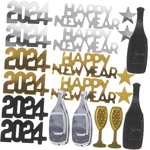 HAWILLOSCH Neujahrsfeier 2024: 3er-Pack Gepunktete Seidenfolien-konfetti-Foto-Requisiten Partygeschenke Für Dekoratives Ambiente von HAWILLOSCH