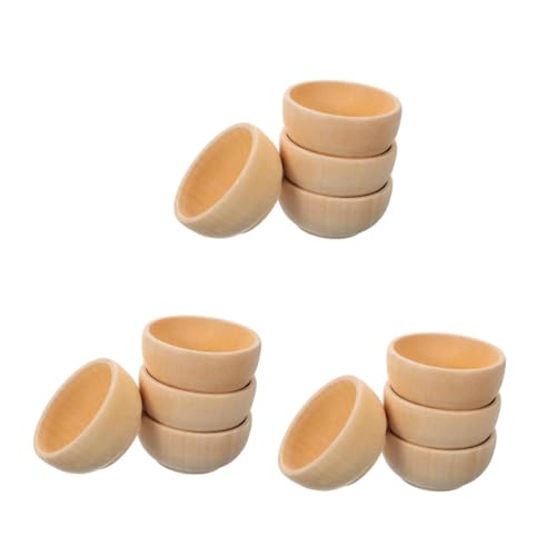 HAWILLOSCH 3 Sätze Holzschalen Set Teilig Unvollendete Holzspielzeuge Für Diy Projekte Für Kreative Dekoration Und Kunsthandwerk Hochwertige Glatte Oberfläche Für Persönliche 4 Stück * 3 von HAWILLOSCH