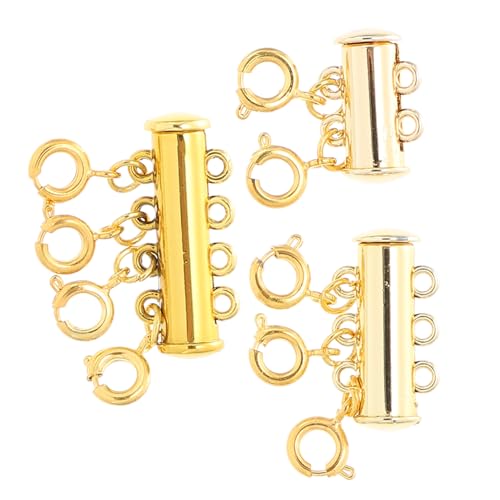 HAWILLOSCH 3 Stück Anschlussschnalle Magnetschnalle Halskette Detangler-Verschluss magnetischer mehrschichtiger Halskettenverschluss Stecker für Schmuckverschlüsse schmuck stecker Legierung von HAWILLOSCH