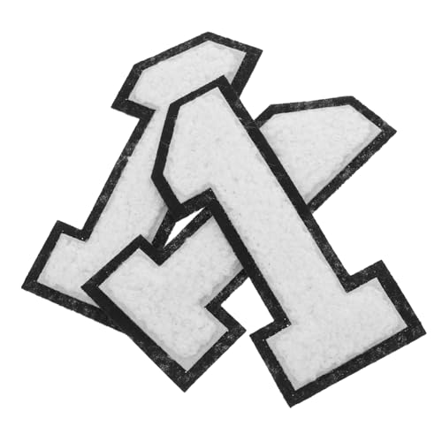 HAWILLOSCH 3 Stück Große Weiße Chenille Zahlenaufnäher Bestickte Bügel Patches mit Stickerei Robuste Polyester Zahlen für Diy Kleidung Hüte Rucksäcke Strapazierfähig und Dekorativ von HAWILLOSCH