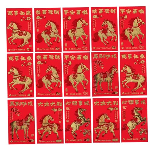 HAWILLOSCH 30 Stück Chinesische Rote Umschläge Jahr Des Pferdes Rissfeste Lunar Hongbao Mit Prägung Glückswörter Für Frühling Fest Hochzeit Geburtstag von HAWILLOSCH