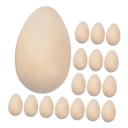 HAWILLOSCH 30 Stück Holz Eier Unlackiert für DIY Bastelprojekte Ostern Deko Holz Eier für Kreative Gestaltung für Erwachsene von HAWILLOSCH