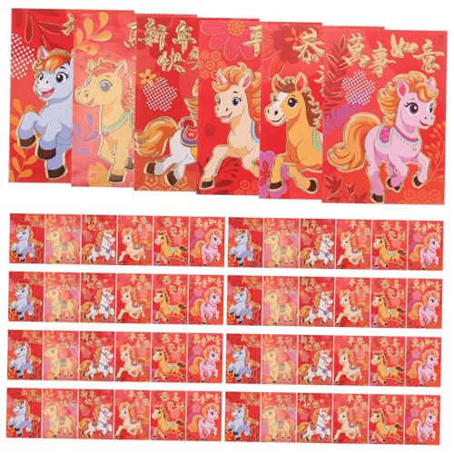 HAWILLOSCH 300 Stk. Chinesische Neujahrs Glückstaschen Jahr Des Pferdes Rote Faltumschläge für Frühlingsfest Hochzeit Geburtstag Festliche Hongbao Geschenkumschläge HAWILLOSCH 300 Stk. Chinesische Neujahrs Glückstaschen Jahr Des Pferdes Rote Faltumschläge für Frühlingsfest Hochzeit Geburtstag Festliche Hongbao Geschenkumschläge von HAWILLOSCH