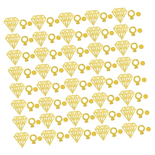 HAWILLOSCH 300 Stück Hochzeitskrümel komfetti konfettiballone Brautdusche Dekoration Partyzubehör Papierkonfetti Dekorationen Lametta funkeln Grad Konfetti aus Papier Hochzeitskonfetti Golden von HAWILLOSCH