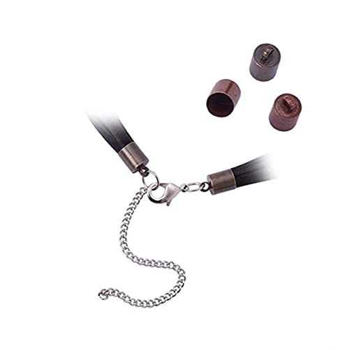 HAWILLOSCH 300Stücke Messing Endkappen für Schmuckzubehör Runde Kappen für DIY Halsketten Armbänder und Quastenherstellung für Leder und Satinbänder von HAWILLOSCH