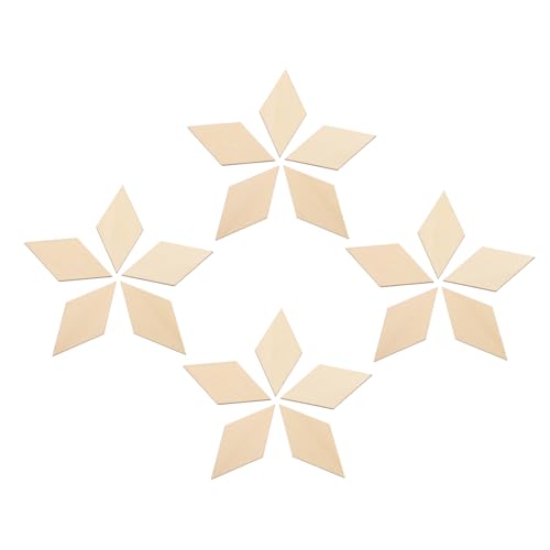 HAWILLOSCH 30Stücke DIY Holzscheiben Rhombus Holzstücke für Bastelprojekte und Wohnkultur für Partys und Dekorationen Einzigartigem Design von HAWILLOSCH