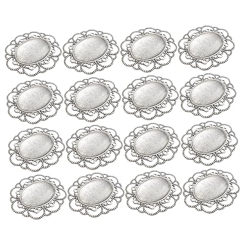 HAWILLOSCH 30Stücke DIY Legierungsbrosche Tablett mit Glaskuppeln Bastelprojekte Geschenkideen und Schmuckherstellung für DIY Anhänger und Broschen von HAWILLOSCH