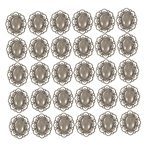 HAWILLOSCH 30Stücke Teiliges Vintage Broschen Basen mit Glaskuppeln für DIY Handwerk Antikbronze für Personalisierte Broschen und von HAWILLOSCH
