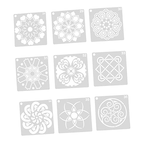 HAWILLOSCH 36 Stück Mandala-vorlage Mandala-zeichnungsschablonen Mandala Malschablonen Schablonen Aushöhlen Weiß von HAWILLOSCH