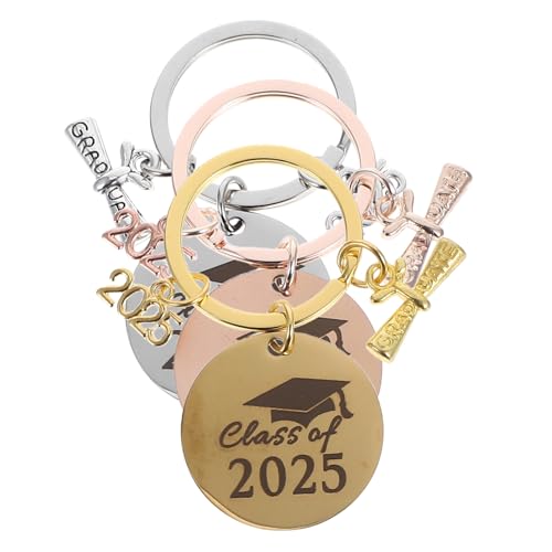 HAWILLOSCH 3pcs -abschlussschlüsselkette Einzigartige Edelstahl -schlüsselkette Hochleistungs -abschluss -souvenir Für Absolventenschlüsselanhänger Für Rucksäcke von HAWILLOSCH