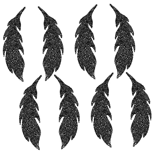 HAWILLOSCH 4 Paare Blattflecken stickrahmen schmucksteine Jeans-Dekoration hatset schirmmützen Verzierungen Hut-Patch Dekorativ nähen kompakte Kleiderflicken Mantelflicken Strasssteine Black von HAWILLOSCH