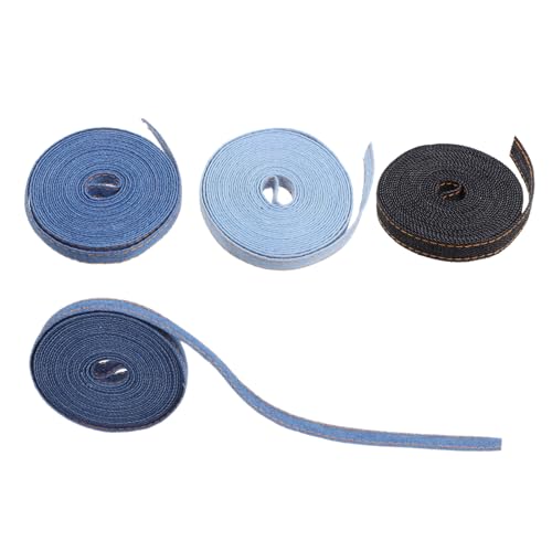 HAWILLOSCH 4 Rollen Denim-gurtband Denim-stoffbänder Denim-wickelband Bandverzierungen Kleidung Diy Band Verpackungsband Blumensträuße Band Bänder Nähen Jeansblaues Band Kleiderband Jeansband HAWILLOSCH 4 Rollen Denim-gurtband Denim-stoffbänder Denim-wickelband Bandverzierungen Kleidung Diy Band Verpackungsband Blumensträuße Band Bänder Nähen Jeansblaues Band Kleiderband Jeansband von HAWILLOSCH