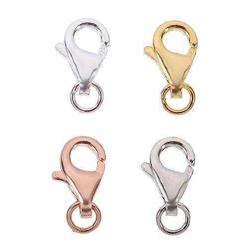 HAWILLOSCH 4 Sätze Lobster Claw Verschlüsse für Schmuckherstellung Karabinerverschlüsse in Silber Weißgold Gold Roségold mit Sprungringen für DIY Armbänder Halsketten HAWILLOSCH 4 Sätze Lobster Claw Verschlüsse für Schmuckherstellung Karabinerverschlüsse in Silber Weißgold Gold Roségold mit Sprungringen für DIY Armbänder Halsketten von HAWILLOSCH