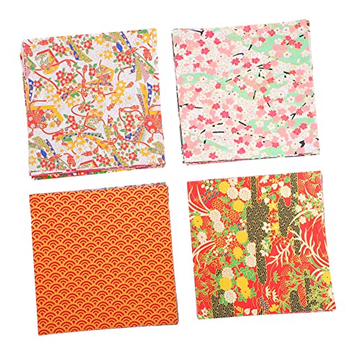 HAWILLOSCH 4 Sätze Origami Crane Set Mahlzeit quadratisch einfach traditionelle Muster goldenes Origami-Papier buntes Papier Scrapbook-Kit quadratisches Faltpapier kleines Origami-Papier von HAWILLOSCH
