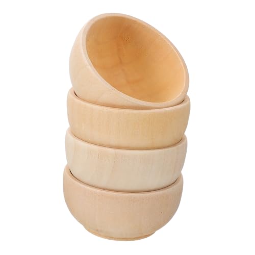 HAWILLOSCH 4 Sätze Teiliges Set Kleine Holzschalen Für Diy Bastelarbeiten Unvollendete Holzspielzeuge Zur Kreativen Gestaltung Und Dekoration Für Erwachsene 4 Stück * 4 von HAWILLOSCH